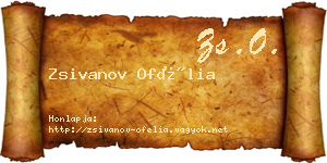 Zsivanov Ofélia névjegykártya